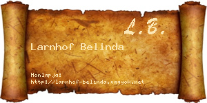 Larnhof Belinda névjegykártya